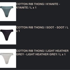 (3) SKIMS COTTON RIB THONG
